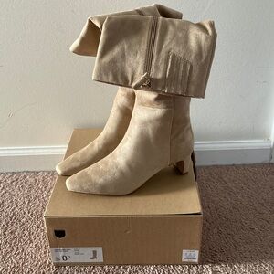 JCrew Factory sueded snip toe tall boots